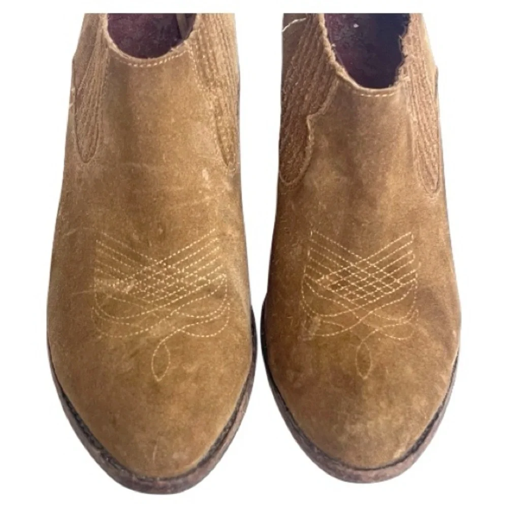 Frye Ilana Shootie Booties Womens Size 9 Brown Oiled Suede Western Ankle Boots